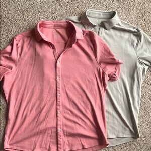 Bundle of 2 Apt. 9 Pink and Gray Casual Button Down Shirts